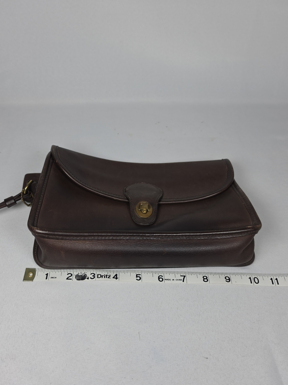 COACH Vintage Brown Leather Men’s Turnlock Clutch Wristlet Bag 9971 USA M OS - Picture 8 of 15